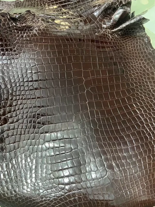 Shiny Porosus Crocodile Leather 41 Havana Hermes Bag Special Order