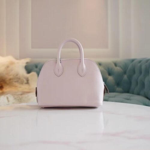 Sale Hermes Mini Bolide 18CM 09 Mauve Pale/ Three Colors Evercolor Silver Hardware