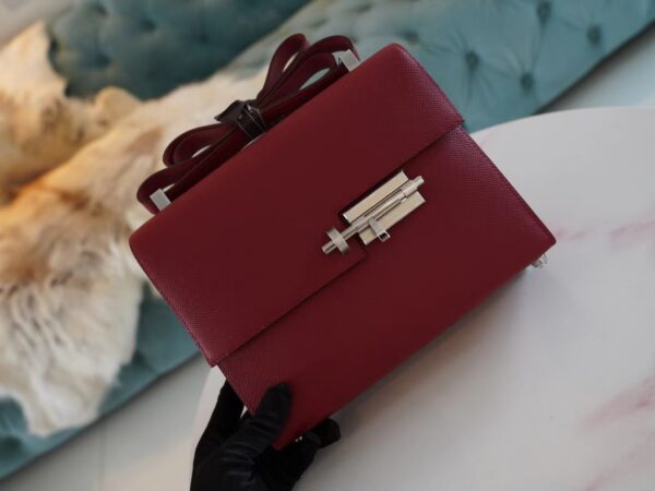 d2bed89ce35bdf6 God Factory Bags Hermes Verrou 21CM K1 Rouge Grenade/ Orange Inner Epsom Silver Hardware