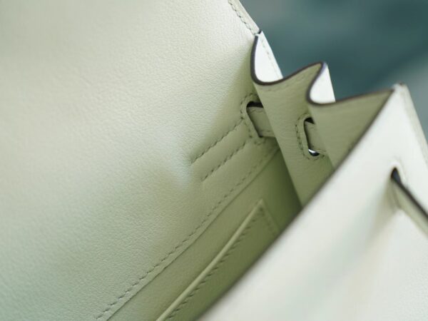 d342811cb187964 God Factory Bags Hermes Kelly Danse Bag 0S Vert Fizz Swift Leather Silver Hardware