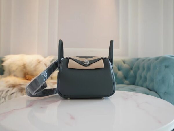 d354f3696dfd6d9-1 Hermes Factory Mini Lindy 19CM Clemence CK63 Amande Silver Hardware