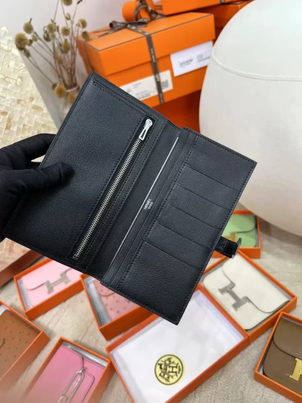 d38af5a2931226a-jpg New Hermes Matte Alligator Crocodile 89 Noir Long Bearn Wallet Silver Hardware