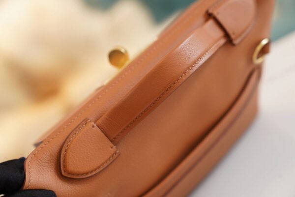 d40be04b6a8aab2 Hermes Boutique Mini Kelly 24/24 CK37 Gold Evercolor Leather Women’s Bag