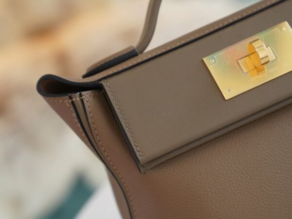 d49dee293b4dfa2 God Factory Bags Factory Hermes D0 Beige De Weimer Evercolor Mini Kelly 2424 Gold Hardware