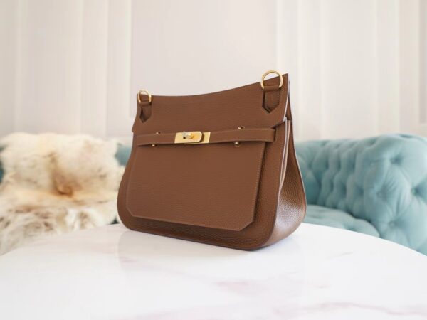 d4bbff4e3d4e707 New God Factory Bags Hermes Jypsiere 28CM 3G Alezan Clemence Leather Gold Hardware