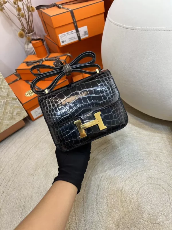 d4d427083bc1349-jpg-1 Handmade Hermes Constance 19CM Shiny Alligator 89 Noir Gold Hardware