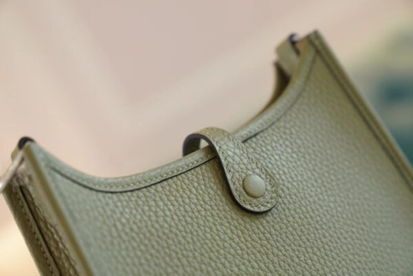 d51082cdc263e82 God Factory Bags Hermes Mini Evelyne 16CM Q1 Sauge Clemence Leather Silver Hardware