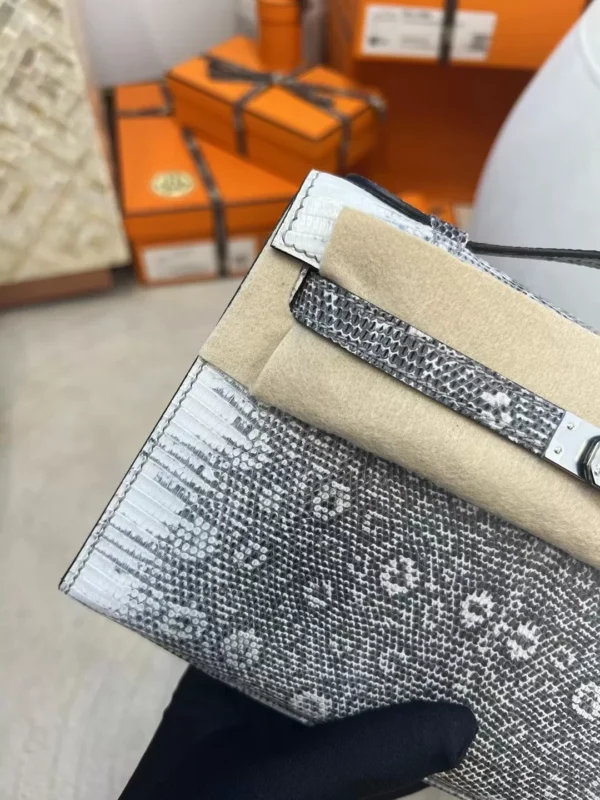 d527428c0e04078-jpg Hermes Ombre Lizard Leather Kelly Pochette 22CM Silver Hardware