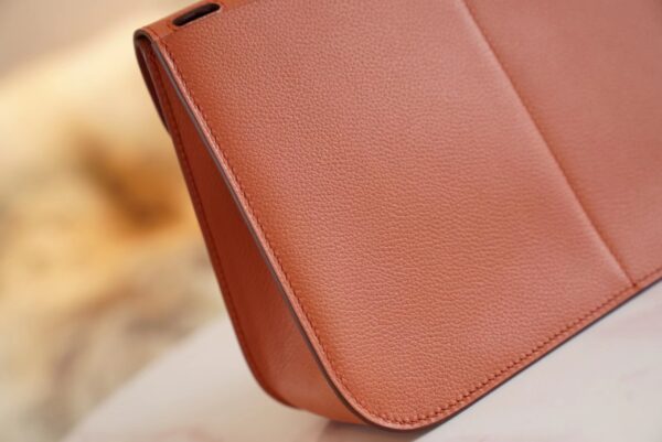d540e4d6631dfdd-1 Discount Hermes Halzan25CM 36 Brique Evercolor Leather Silver Hardware
