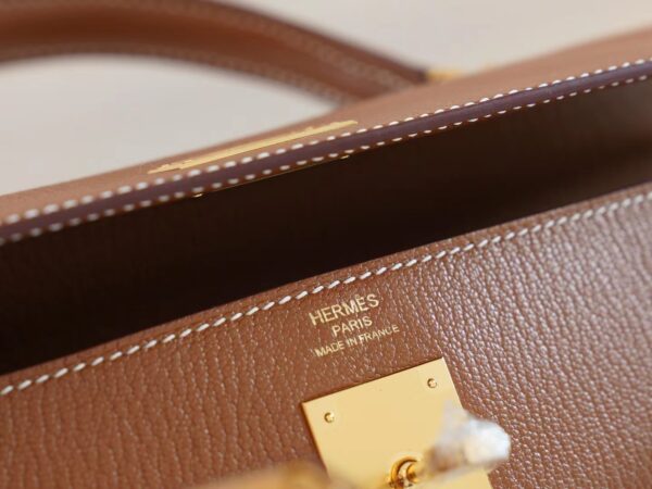 d58dd8ddaafddcd God Factory Bags Hermes CK37 Gold Chevre Leather Kelly 32CM Gold Hardware