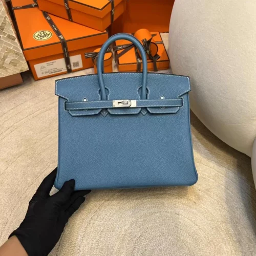 USA Los Angeles 75 Blue Jean Birkin 25CM Togo Leather Silver Hardware