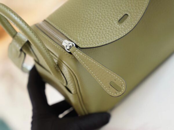 d78aad666ac0769 God Factory Bags Factory Hermes Q1 Sauge Clemence Leather Mini Lindy19CM Silver Hardware