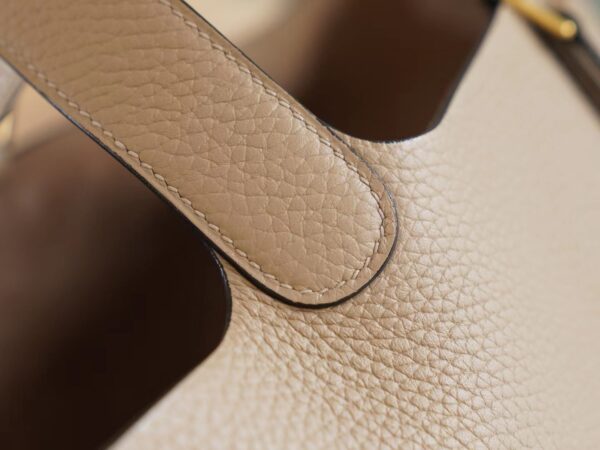 d84f51bd3c832c6 Hermes Shop S2 Gris Trench Picotin 22CM Clemence Leather Gold Hardware