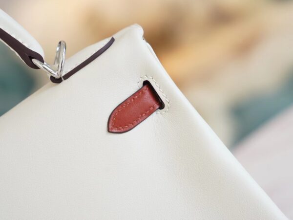 d86f38f6859d189 New God Factory Bags Factory Hermes Kelly25CM Colormatic Craie Swift Leather Silver Hardware