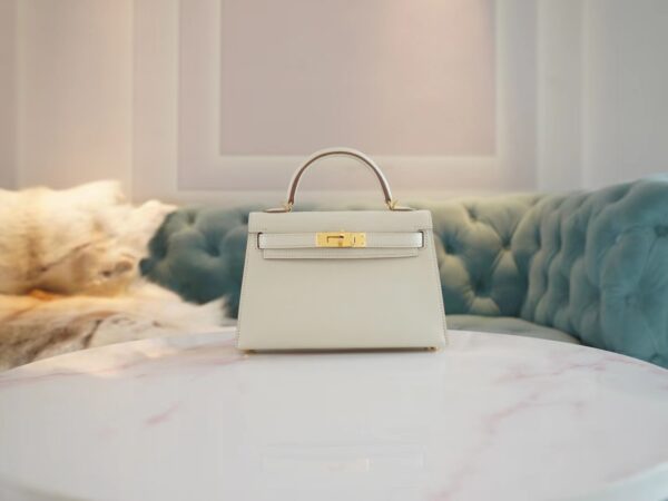 d89f502a5b8c56f-1 God Factory Bags Hermes Chevre Leather Mini Kelly 19CM 0T Mushroom Gold Hardware