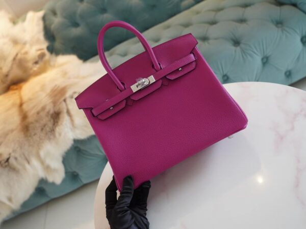 d8aef650545ae76 God Factory Bags Hermes L3 Rose Purple Togo Birkin 25CM Tote Bag Silver Hardware