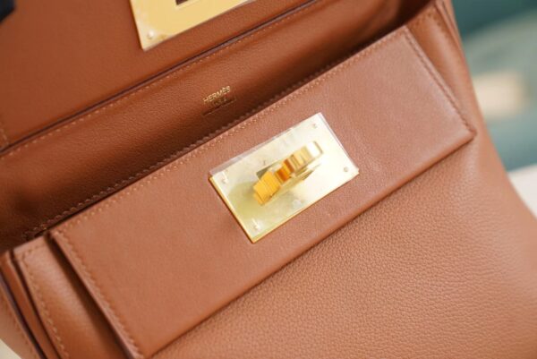 d8da00483795985 Hermes Boutique Mini Kelly 24/24 CK37 Gold Evercolor Leather Women’s Bag