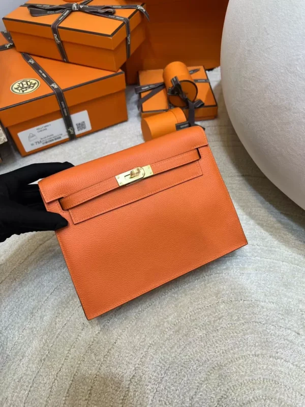 d940993e759d371-jpg-1 UK London Hermes 9J Feu Orange Kelly Danse 22CM Evercolor Leather Gold Hardware