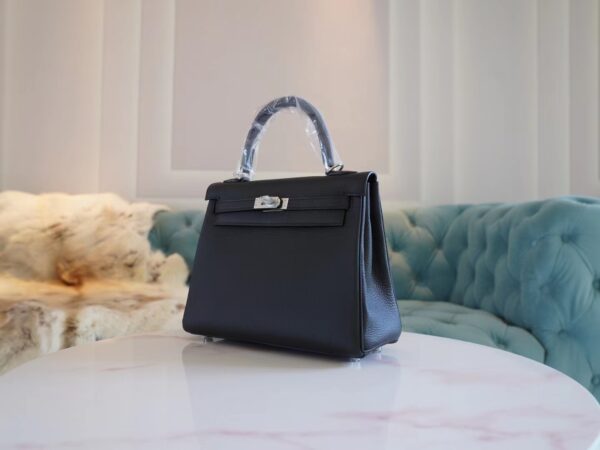 d9a3573b580defa Hot Sale Hermes Kelly25CM Tote Bag CK89 Nior Togo Leather Silver Hardware