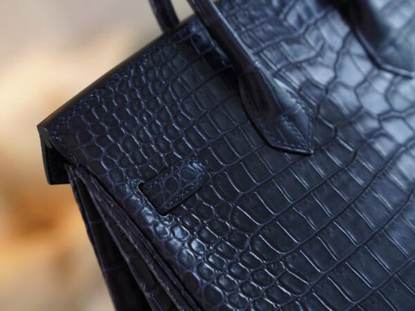 da239f231f1309b Taiwan Hermes Birkin 25CM Matte Porosus 2Z Blue Nuit Silver Hardware