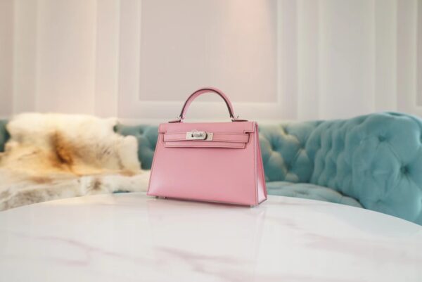 dac87d2da6611e6 【God Factory Bags】Hermes 5P Rose Mini Kelly 19CM Epsom Leather Silver Hardware
