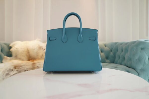 db0f28223869e90 Fashion Hermes Birkin 25CM Epsom 7B Turquoise Silver Hardware