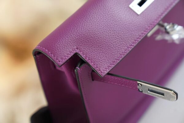 db15fe8a4b36a8f-1 Full Handmade Hermes Kelly Danse22CM P9 Anemone Evercolor Leather Silver Hardware