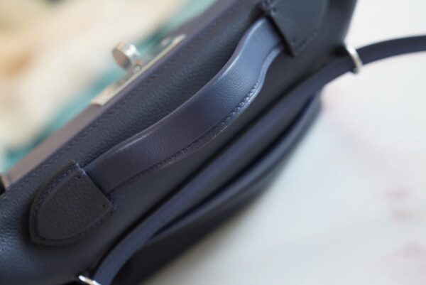 db988f6ef39de56 New God Factory Bags Hermes Mini Kelly 24/24 Blue Navy&2ZBlue Nuit Evercolor Leather Silver Hardware