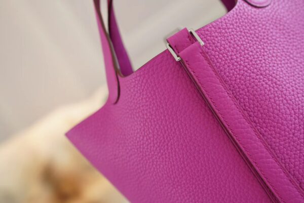 dbdc167f0691122 New Arrival Hermes Picotin18CM Tote Bag 9I Magnolia Clemence Leather Silver Hardware