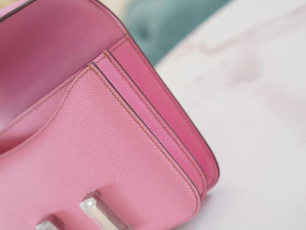 dcb8f2c9a91a68a God Factory Bags Factory Hermes 5P Pink Epsom Leather Constance Bag19CM Silver Hardware