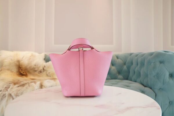 dd055bcac05b14d-1 God Factory Bags Factory Hermes Picotin18CM Rose Clemence Leather Silver Hardware