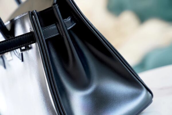dd0ce737ca39812 Hand Stitch Hermes Birkin Bag25CM CK89 Nior Box Leather Silver Hardware
