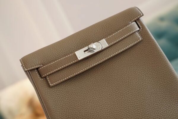 dd469238c36a9c0 God Factory Bags Factory Hermes Kelly Ado Backpack22cm C18 Gris Etoupe Clemence Leather