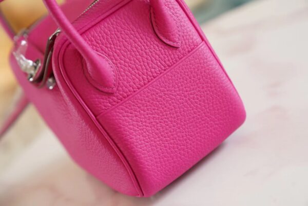 dd4701759fd64d1 Hermes Boutique 5R Rose Shocking Clemence Leather Mini Lindy19CM Silver Hardware