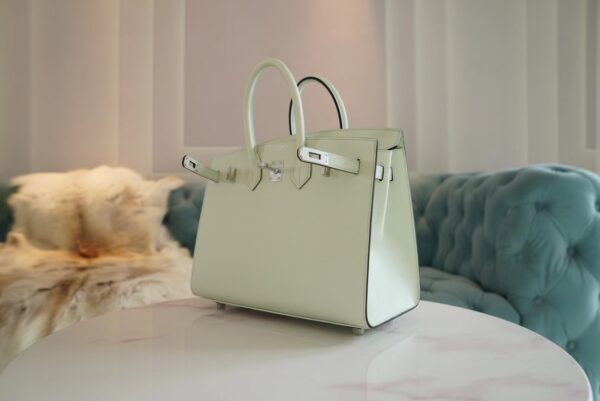 dd58e3451ad2437 Full Handmade Hermes 0S Vert Fizz Epsom Leather Birkin 25CM Silver Hardware