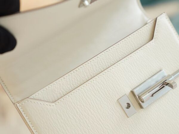 de7e400d747345a Stock Hermes Verrou Mini C10 Craie Chevre Leather Crossbody Bag Silver Hardware