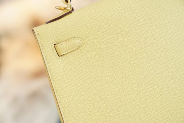 de9104d66ec987d Hand Stitch Hermes Kelly Bag25CM 1Z Joune Poussin Epsom Leather Gold Hardware