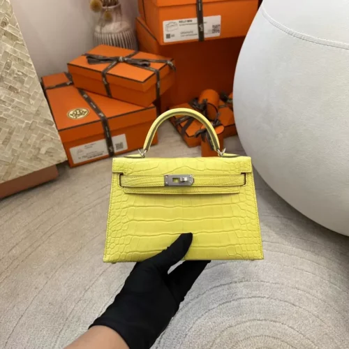 Australia Sydney Hermes M9 Mimosa Mini Kelly 19CM Matte Alligator Crocodile Silver Hardware