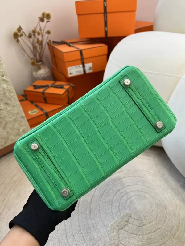 e05d2e62e0e7b2d-jpg Canada Toronto Hermes Birkin 25CM Matte Alligator Crocodile 0Z Vert Comics Silver Hardware