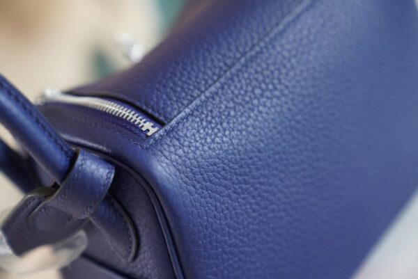 e0b4fb8a8ce24d0 God Factory Bags Factory Hermes 7K Blue Saphir Clemence Leather Mini Lindy19CM Silver Hardware