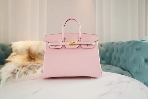 e0dc35b4ba0df29-1 Hand Stitch Hermes Birkin Bag25CM 3Q Rose Sakura Swift Leather Gold Hardware