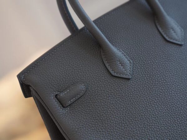 e11003ef9d36b62 Full Handmade Hermes Birkin 25CM 8F Etain Togo Leather Gold Hardware