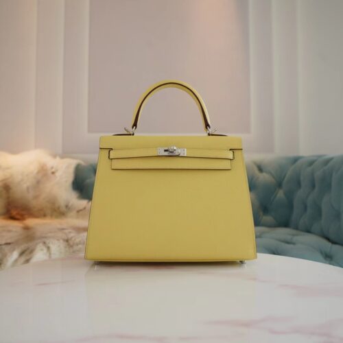 God Factory Bags Hermes Factory Epsom Kelly Sellier 25CM 1Z Joune Poussin Silver Hardware
