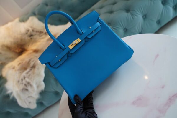e17aafaf74fbe5d God Factory Bags Hermes B3 Blue Zanzibar Birkin 25CM Swift Leather Gold Hardware