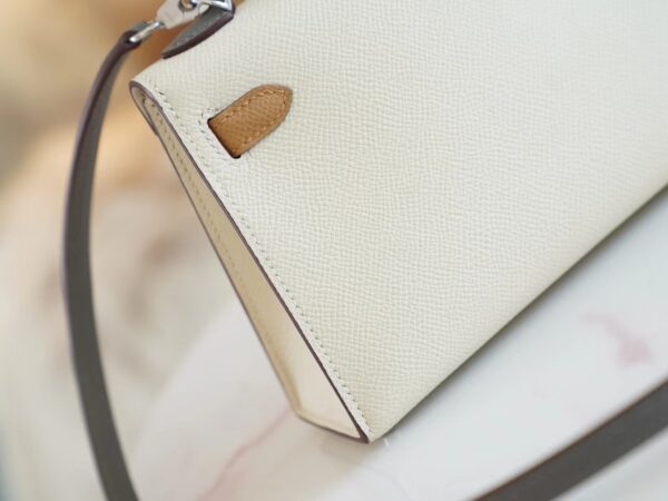 e22a2b85d747684 God Factory Bags Factory Hermes Mini Kelly II 19CM I2 Nata/0L Gris Meyer/0M Chai Epsom Leather