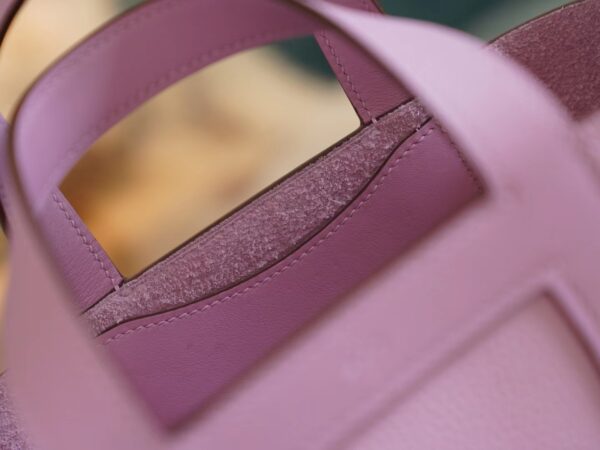 e26d32b8c68ed43 Hand Stitching Hermes Clemence In The Loop Pouch X9 Mauve Sylvestre Silver Hardware