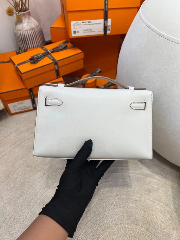 e279c5cbc3a447a Hermes Factory Kelly Pochette 22cm Swift Leather 80 Gris Pearl Silver Hardware
