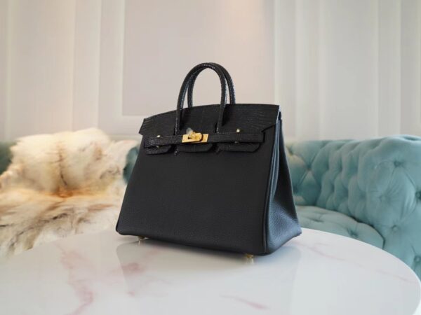 e29a9942a5e690e Handmade Hemes Birkin Touch 25CM Togo/ Lizard 89 Noir Gold Hardware