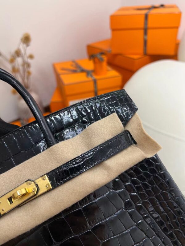 e2c489f64620c91 Hong Kong Hermes Birkin 25CM Shiny Alligator 89 Noir Gold Hardware