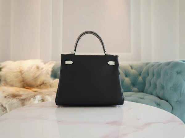e31d8f4b700af7f Hong Kong Hermes Kelly 25CM Swift / Lizard 89 Noir Silver Hardware